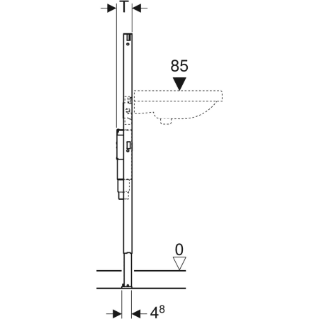 Bâti-support Geberit Duofix pour lavabo, 112 cm, robinetterie sur gorge électronique avec module fonctionnel à encastrer, avec siphon à encastrer - Bâti-supports pour lavabos