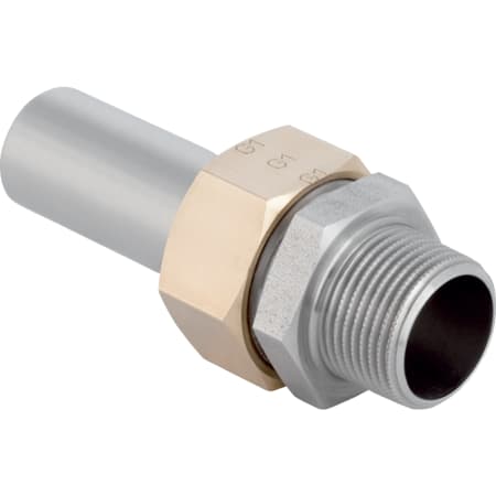 Geberit Mapress Stainless Steel adaptor union with male thread and plain end