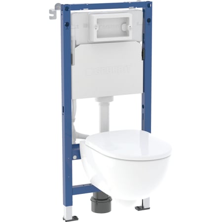 Zestaw stelaża podtynkowego do wiszących misek WC Geberit, 112 cm, ze spłuczką podtynkową Delta 12 cm, wisząca miska WC Selnova Rimfree