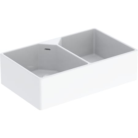 Geberit Publica utility sink with two bowls and overflows