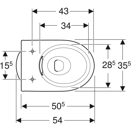 Geberit Renova staande wc diepspoel, afvoer verticaal, gedeeltelijk gesloten vorm, Rimfree -