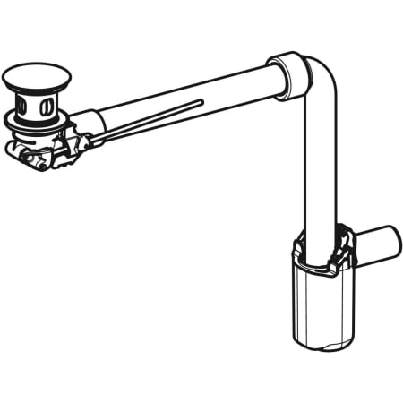 Évacuation de lavabo Geberit modèle gain de place, bonde compacte, avec bouchon de bonde externe à déclenchement par levier - Siphons à tube plongeur pour lavabo, modèle gain de place