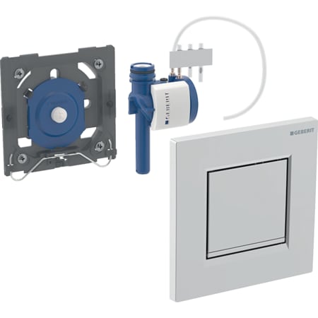 Geberit urinal flush control with pneumatic flush actuation, Type 30 actuator plate