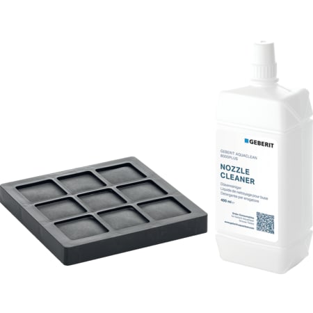 Zestaw aktywnego filtra węglowego i płynu do czyszczenia dyszy natryskowej do toalet myjących Geberit AquaClean 8000plus