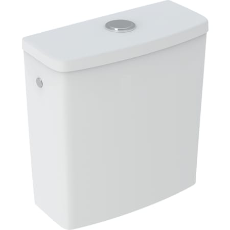 Geberit Selnova Square exposed cistern, close-coupled, dual flush, lateral water supply connection, for WC Rimfree