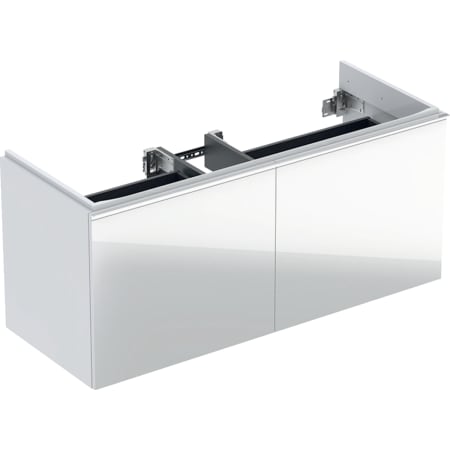 Meuble bas Geberit Acanto pour lavabo, avec deux tiroirs, un tiroir intérieur et siphon