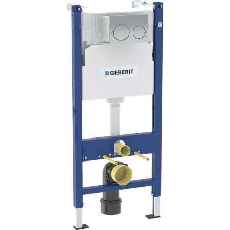 Geberit Duofix element for wall-hung WC, 112 cm, with Alpha concealed cistern 12 cm, 4.5 / 3 litres, Alpha20 actuator plate