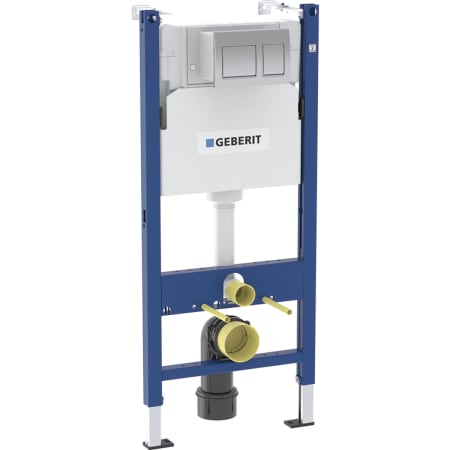 Geberit Duofix element for wall-hung WC, 112 cm, with Alpha concealed cistern 12 cm, 4.5 / 3 litres, Alpha35 actuator plate