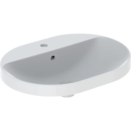 Geberit VariForm countertop washbasin, elliptic, with tap hole bench