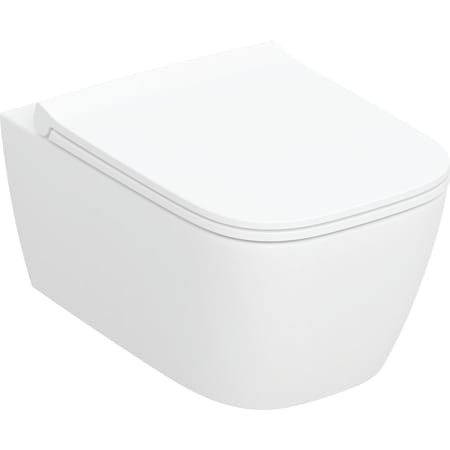 Geberit Smyle set of wall-hung WC, washdown, square, shrouded, TurboFlush, with WC seat, sandwich shape