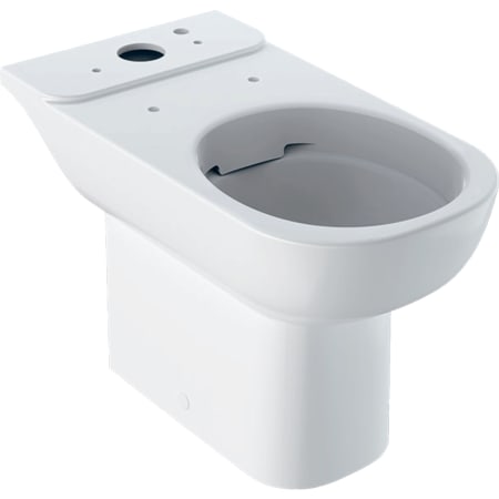 Geberit Smyle Stand-WC für AP-Spülkasten aufgesetzt, Tiefspüler, teilgeschlossene Form, Rimfree