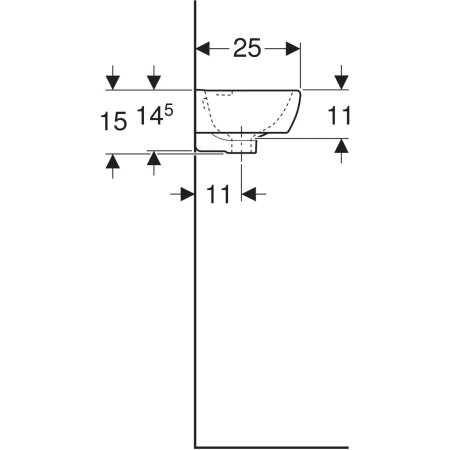 Geberit Selnova Compact handrinse basin, small projection, with shelf surface - Handrinse basins,Handrinse basins