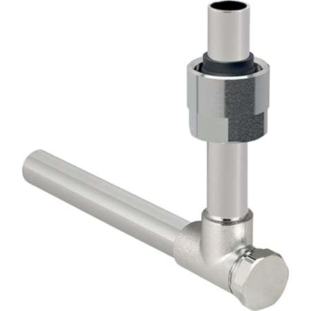 Geberit metal pipe elbow 90°, lockable, with union connector for Euro cone