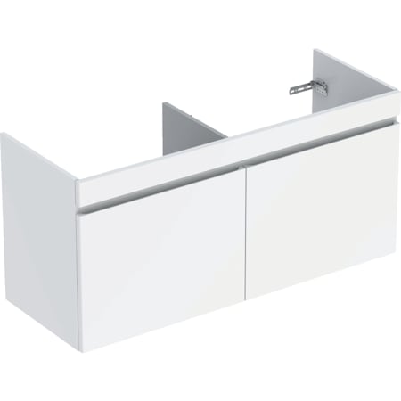 Meuble bas Geberit Renova Plan pour lavabo double, avec deux tiroirs et deux tiroirs intérieurs