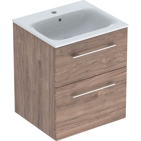 Geberit Selnova Square set of vanity basin, slim rim, with cabinet, two drawers - For vanity basins,Vanity basins with cabinet