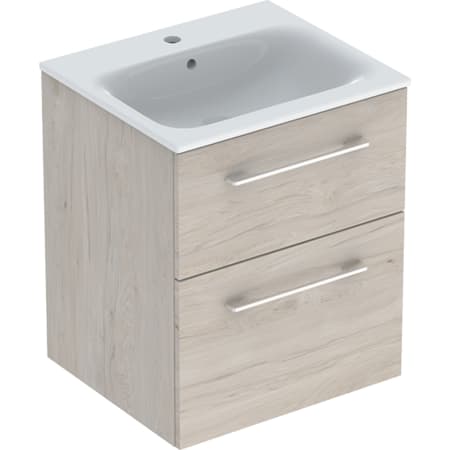 Geberit Selnova Square set of vanity basin, slim rim, with cabinet, two drawers - For vanity basins,Vanity basins with cabinet