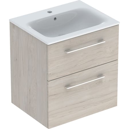 Geberit Selnova Square set of vanity basin, slim rim, with cabinet, two drawers - For vanity basins,Vanity basins with cabinet