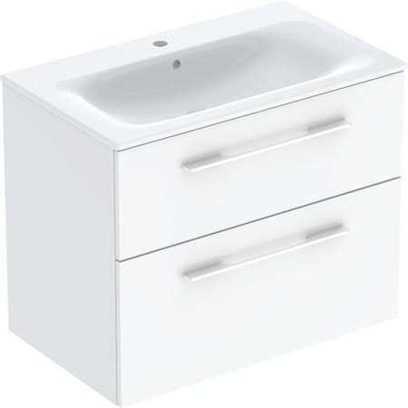 Geberit Selnova Square set of vanity basin, slim rim, with cabinet, two drawers - For vanity basins,Vanity basins with cabinet