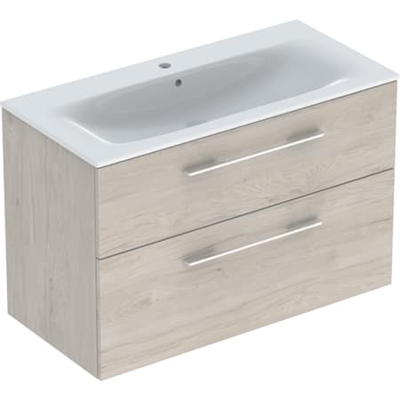 Geberit Selnova Square set of vanity basin, slim rim, with cabinet, two drawers - For vanity basins,Vanity basins with cabinet