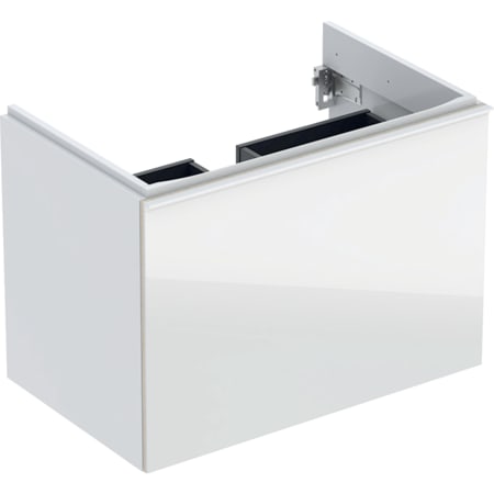 Meuble bas Geberit Acanto pour lavabo, avec un tiroir, un tiroir intérieur et siphon
