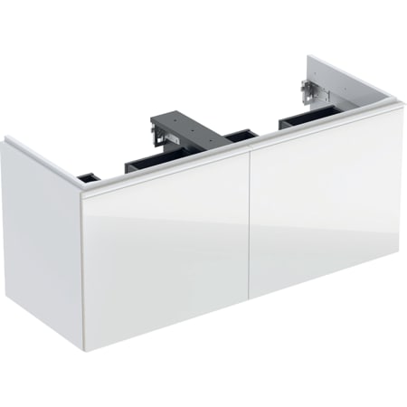 Geberit Acanto cabinet for double washbasin, with two drawers and trap