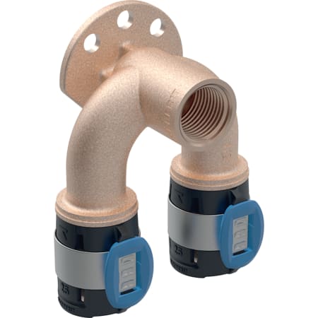 Geberit FlowFit double elbow tap connector 90°