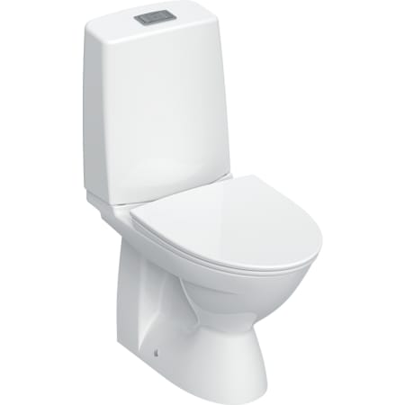 Ifö grīdas tualetes pods Vinta ar universālu un nosegtu izvadu, 2 režīmu skalošana, Rimfree, ar tualetes poda vāku