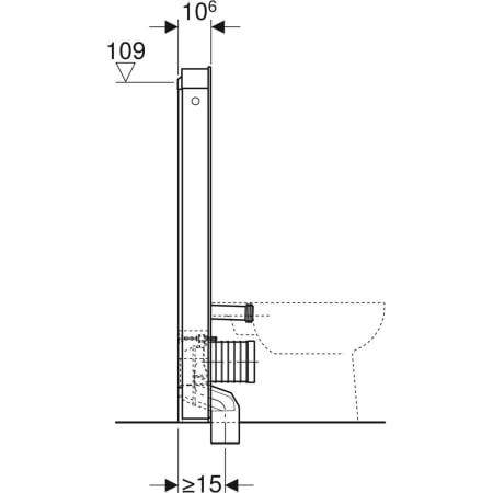 Geberit Monolith Sanitärmodul für Stand-WC, 114 cm, Frontverkleidung aus Glas - Für Stand-WCs