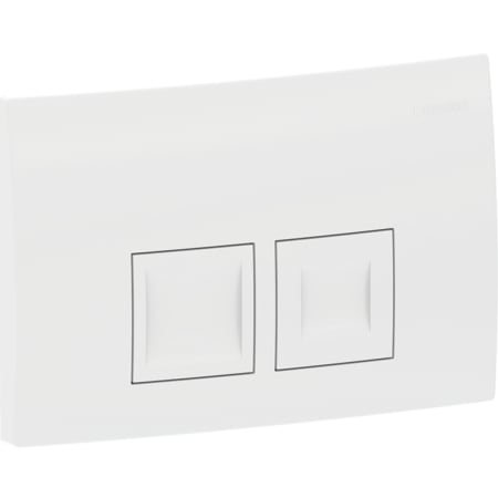 Plaque de déclenchement Geberit Delta25, carrée, rinçage double touche