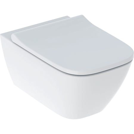 Geberit Smyle Square set of wall-hung WC, washdown, shrouded, Rimfree, with WC seat, overlapping lid
