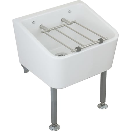 Twyford Avalon set of cleaner sink without overflow, with hinged grating and two legs