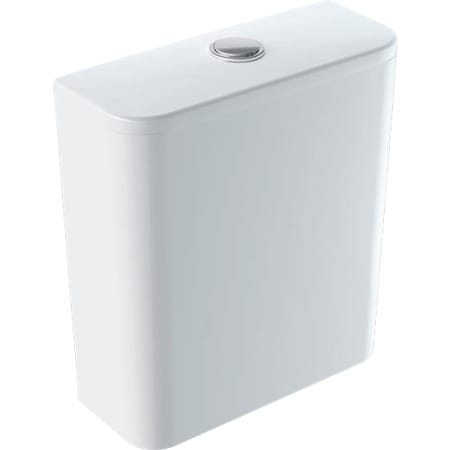 Geberit Smyle Square exposed cistern, close-coupled, dual flush, bottom water supply connection
