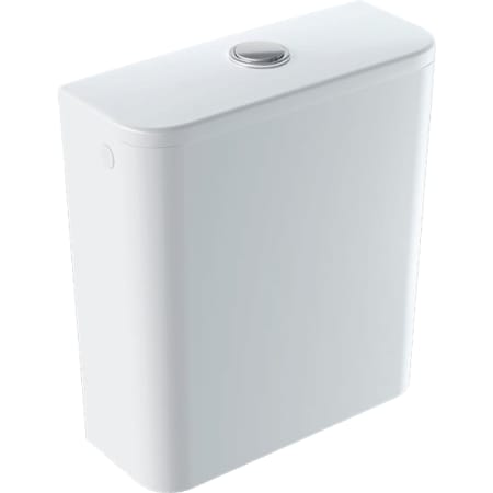 Geberit Smyle Square exposed cistern, close-coupled, dual flush, lateral water supply connection