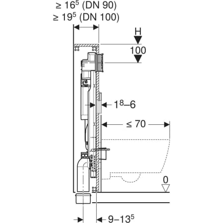 Geberit GIS Element für Wand-WC, 114 cm, mit Sigma UP-Spülkasten 12 cm und Power & Connect Box - Elemente für WCs