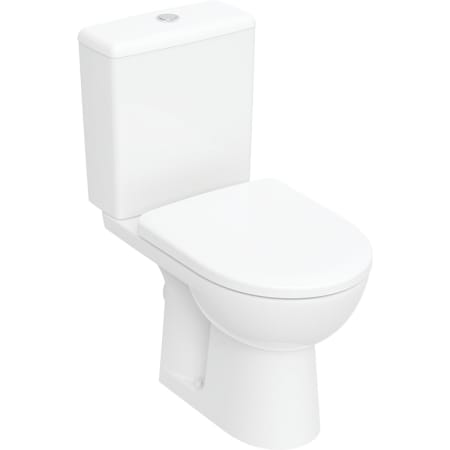 Pack WC au sol à fond creux Geberit Renova avec réservoir attenant, sortie horizontale, avec abattant WC