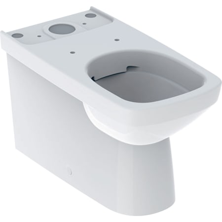 Geberit Selnova Square floor-standing WC for close-coupled exposed cistern, washdown WC, back-to-wall, horizontal or vertical outlet, semi-shrouded, Rimfree