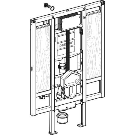 Bâti-support Geberit Duofix pour WC suspendu, 112 cm, avec réservoir à encastrer Sigma 12 cm, adapté PMR, WC adaptable en hauteur, pour barres de relevage