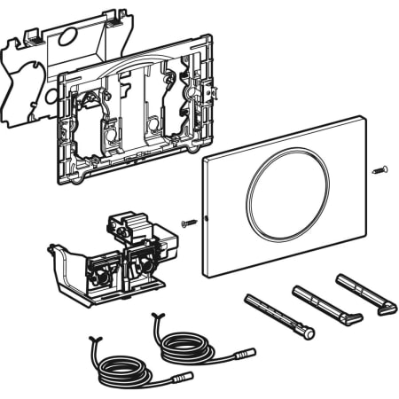 Geberit WC-Steuerung mit elektronischer Spülauslösung, Netzbetrieb, für Sigma UP-Spülkasten 12 cm, 1-Mengen-Spülung, mit Sigma10 Betätigungsplatte, Round, für Stützklappgriff, manuell - Für Netzbetrieb, für Geberit Sigma UP-Spülkästen 12 cm