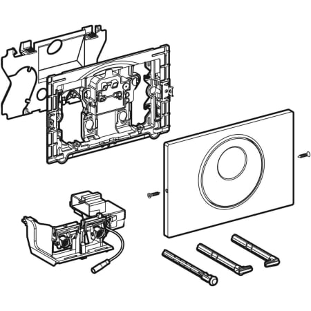 Geberit WC-Steuerung elektronisch, Netzbetrieb, für Sigma UP-Spülkasten 12 cm, mit Sigma10 Betätigungsplatte, Round, automatisch / berührungslos / manuell - Für Netzbetrieb, für Geberit Sigma UP-Spülkästen 12 cm