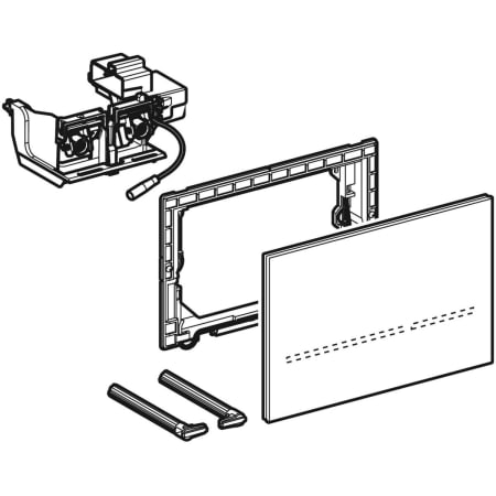 Geberit WC-Steuerung elektronisch, Netzbetrieb, für Sigma UP-Spülkasten 12 cm, mit Sigma80 Betätigungsplatte, Square, berührungslos - Für Netzbetrieb, für Geberit Sigma UP-Spülkästen 12 cm