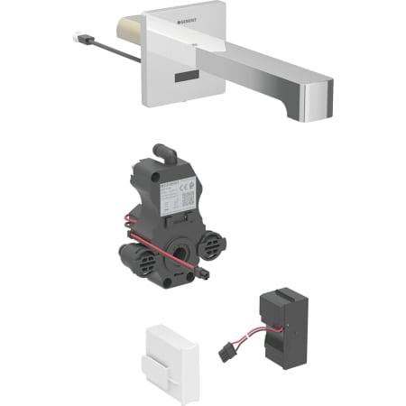 Geberit Brenta washbasin tap, wall-mounted, mains operation, for concealed function box