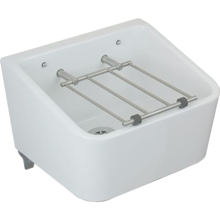 Twyford Sola service sink, floor-standing, with hinged grating