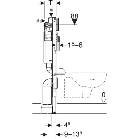 Geberit Duofix Bambini Element für Kinder-Wand-WC, 97 cm, mit Sigma UP-Spülkasten 12 cm - Elemente für WCs,Elemente für WCs