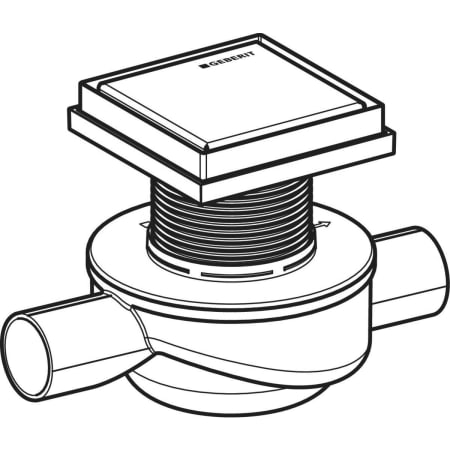 Geberit Aquorea Bodenablauf Rost befliesbar 12 x 12 cm, Einlauf hinten