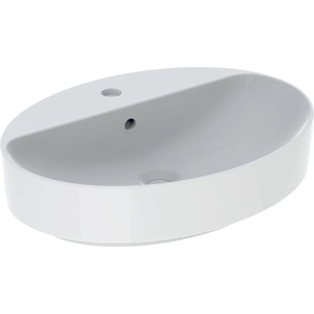 Geberit VariForm lay-on washbasin, oval, with tap hole bench