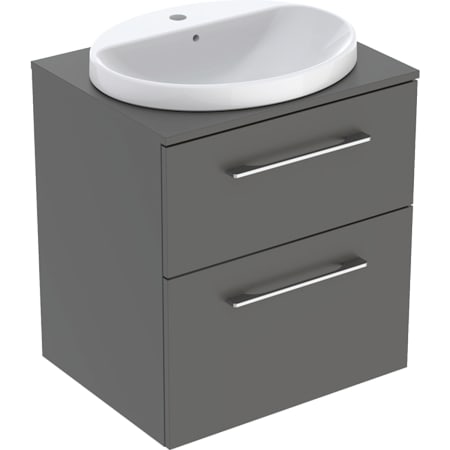 Geberit Selnova Square set of countertop washbasin with cabinet and washtop, two drawers - Countertop washbasins with cabinet,Countertop washbasins,For countertop washbasins