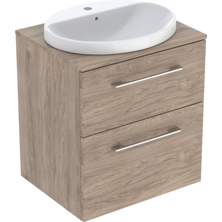 Geberit Selnova Square set of countertop washbasin with cabinet and washtop, two drawers - Countertop washbasins with cabinet,Countertop washbasins,For countertop washbasins