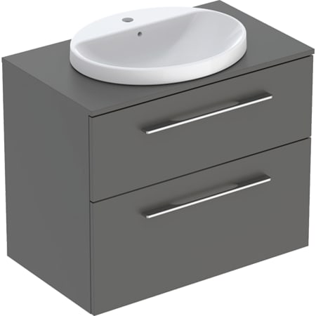 Geberit Selnova Square set of countertop washbasin with cabinet and washtop, two drawers - Countertop washbasins with cabinet,Countertop washbasins,For countertop washbasins