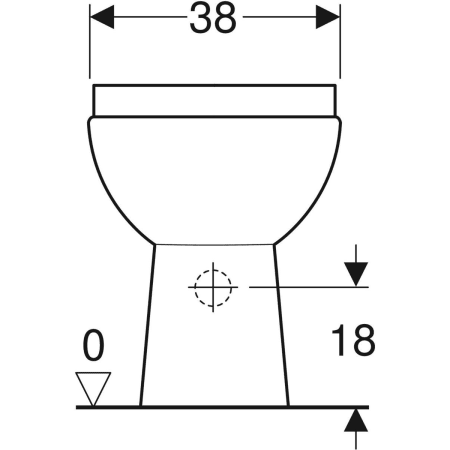 WC au sol à fond creux Geberit Prima pour réservoir attenant, sortie horizontale, Rimfree