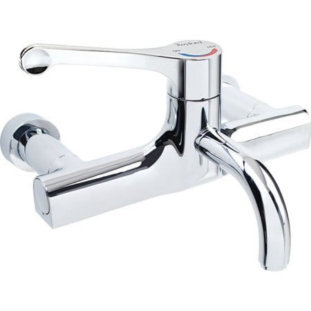 Twyford Sola washbasin tap, wall-mounted, single-lever thermostatic mixer